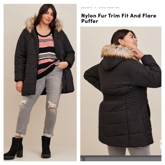 Torrid puffer w fur hood - Picture 1 of 10